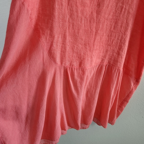 Vivian Shyu Dress Womens Medium Pink Linen Lagenlook Asymmetrical Modern Minimal - Picture 6 of 13